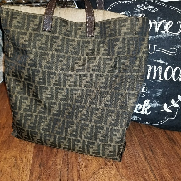 Fendi Handbags - SOLD!!FENDI Tote w/Leather Handles Large